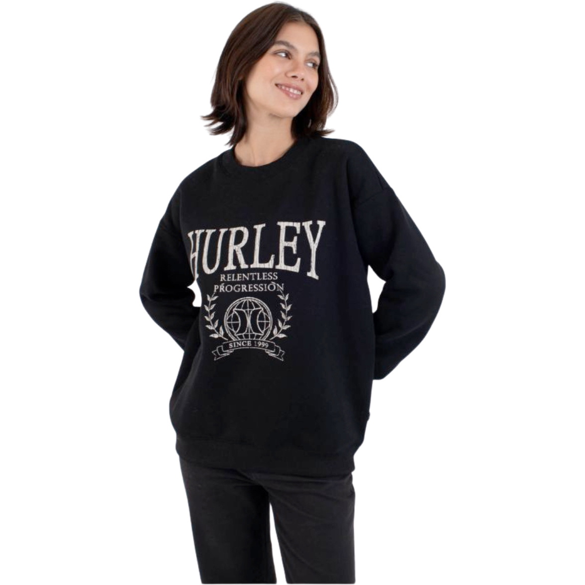 2026 Hurley Womens Global Crew WFTEU00013  - Black